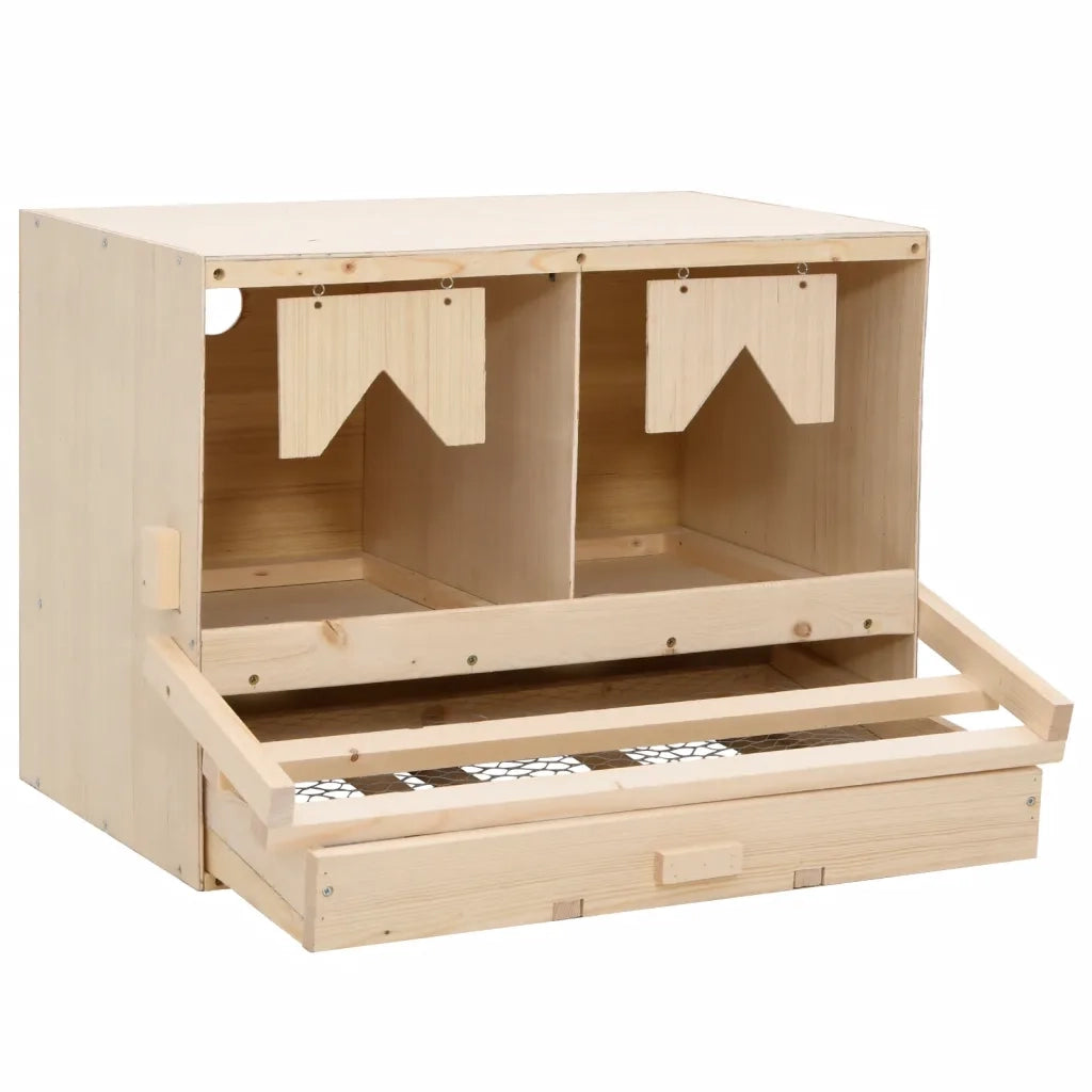 Casetta Cova per Galline 2 Scomparti 63x40x45 cm Legno di Pino 170652