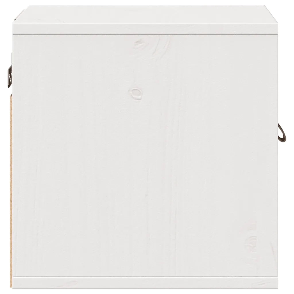 Pensile Bianco 31,5x30x30 cm in Legno Massello di Pino 818357