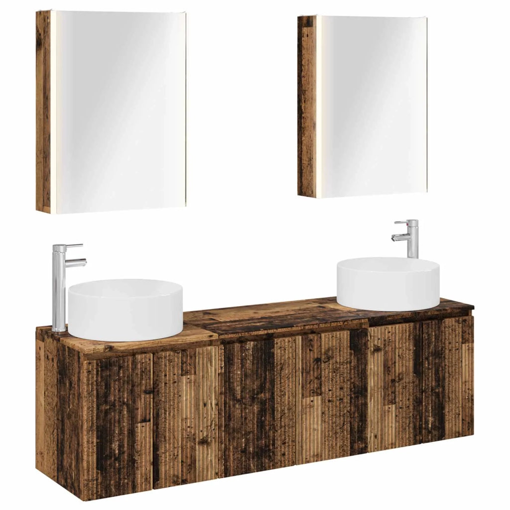 Set di Armadi da Bagno 5 pcs Legno antico Legno ingegnerizzato 3406573