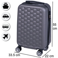 Trolley Cabina Rigido Bagaglio a Mano 33.5x22x55 cm con Maniglia Telescopica Grigio