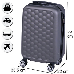 Trolley Cabina Rigido Bagaglio a Mano 33.5x22x55 cm con Maniglia Telescopica Grigio