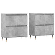 Credenze 2 pz | Madia | Buffet da pranzo | Armadio da pranzo Grigio Cemento in Legno Multistrato