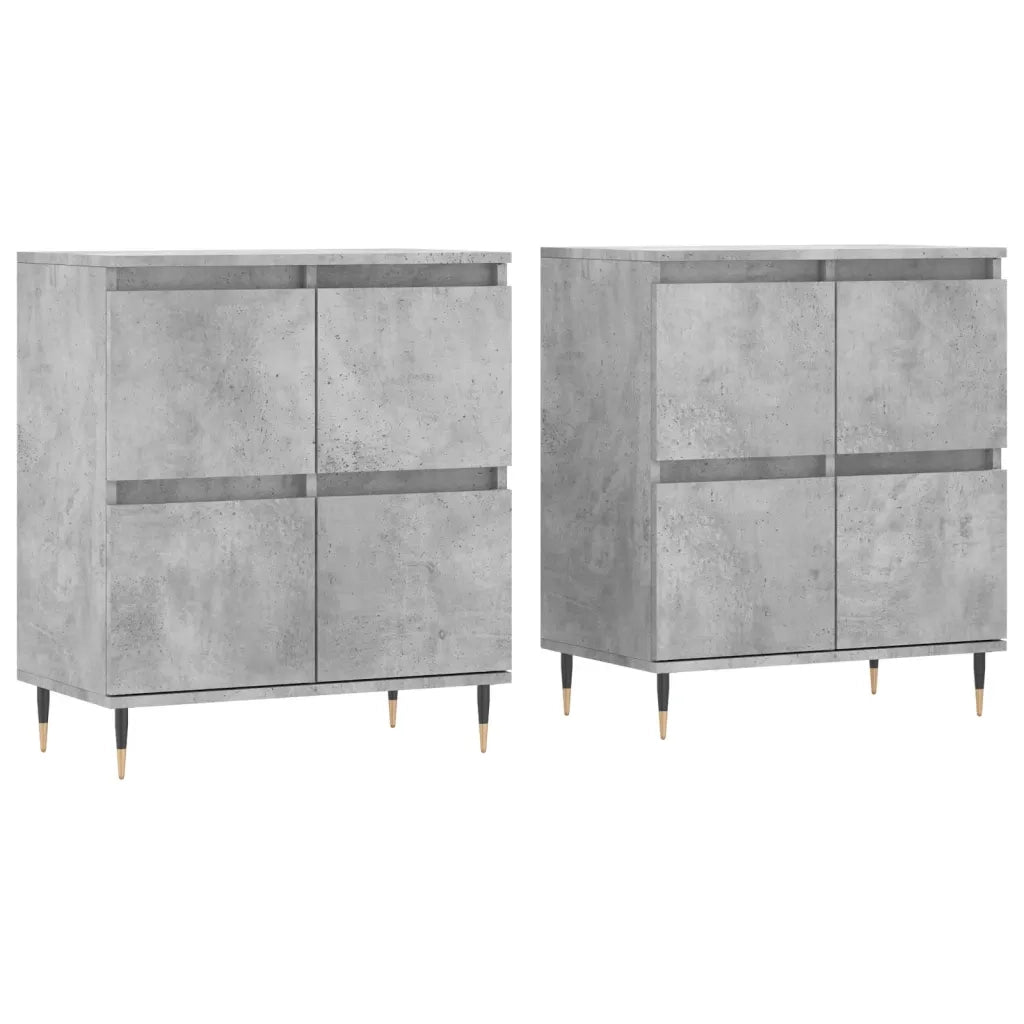Credenze 2 pz | Madia | Buffet da pranzo | Armadio da pranzo Grigio Cemento in Legno Multistrato