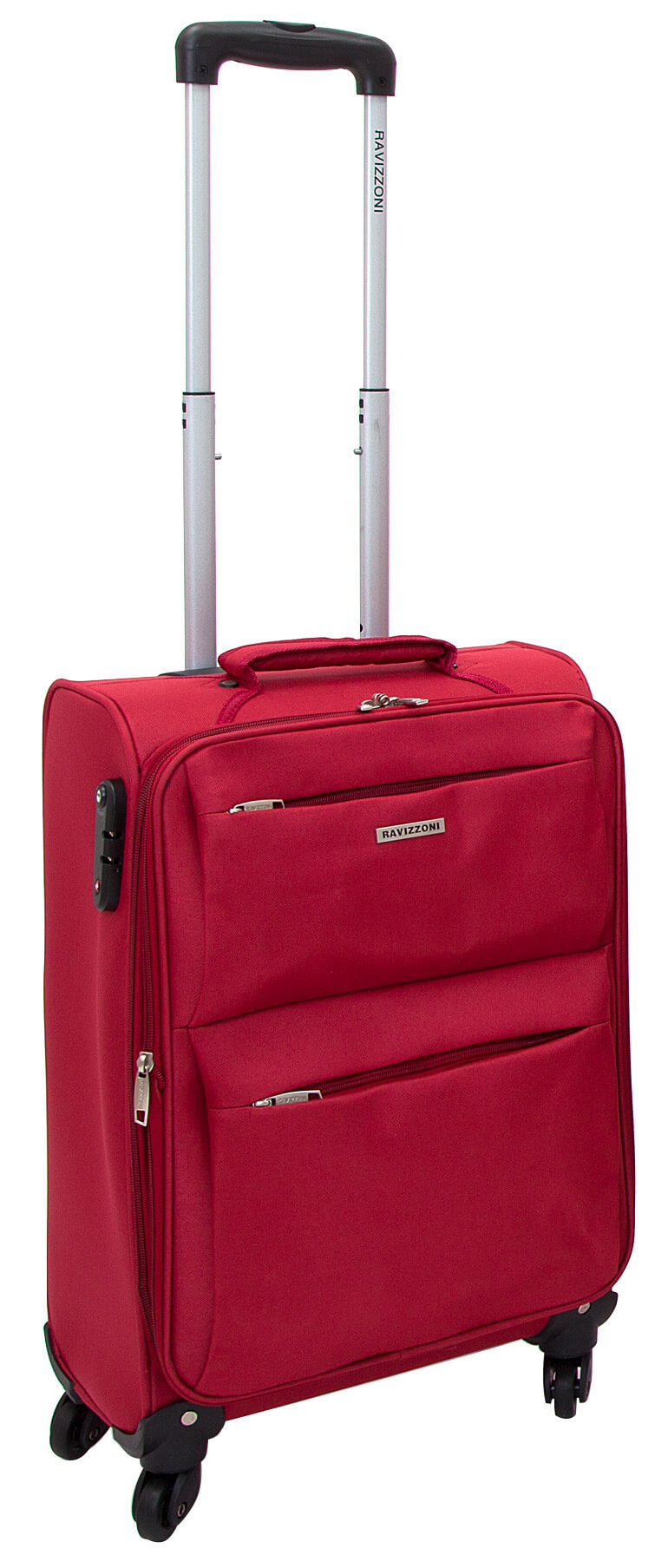 Set 3 Valigie Trolley Morbide in Poliestere 4 Ruote TSA Ravizzoni Singapore Rosso Mattone