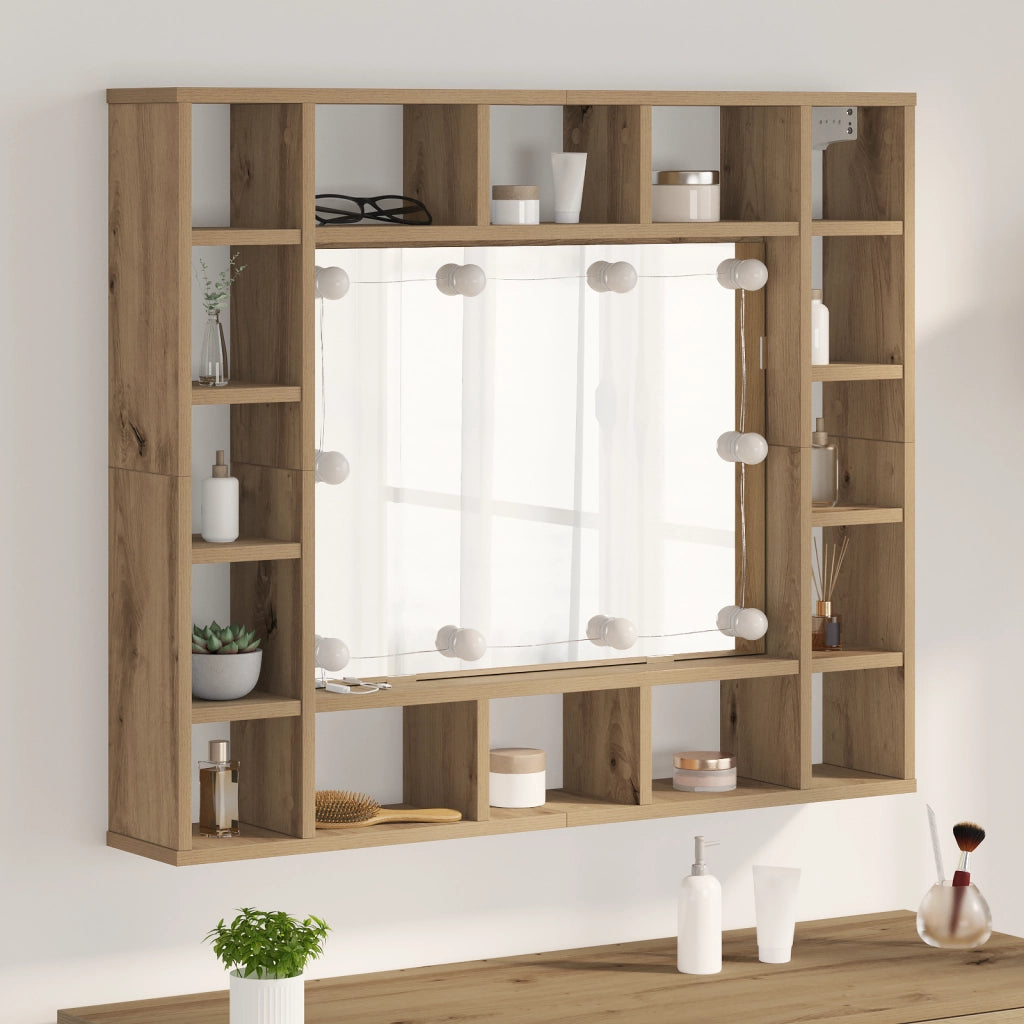 vidaXL Mobiletto per specchio rovere artigianale 91 x 15 x 76.5 cm