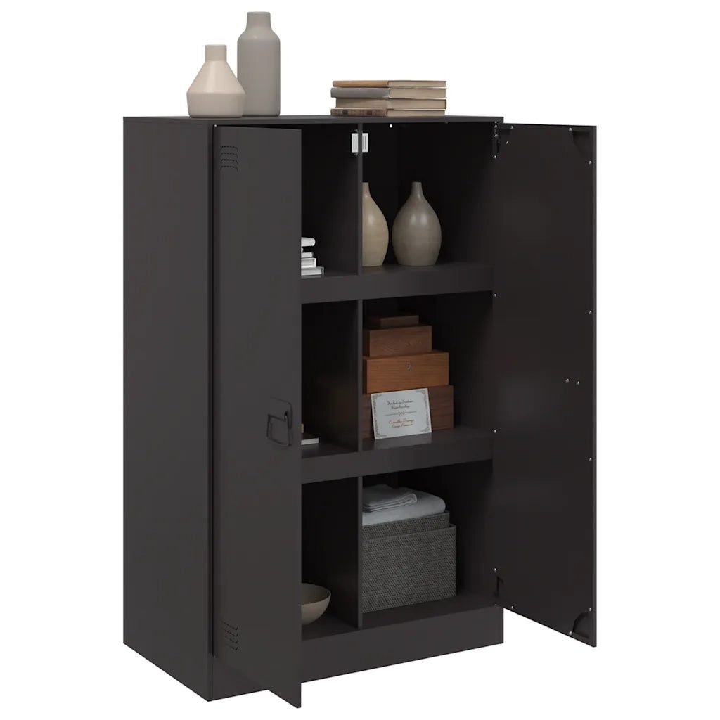 Credenza Nera 67x39x107 cm in Acciaio
