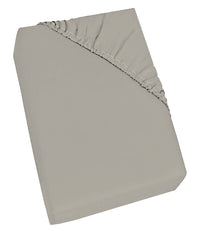 Lenzuolo Sotto Singolo con Angoli ed Elastico Tinta Unita Grigio Chiaro