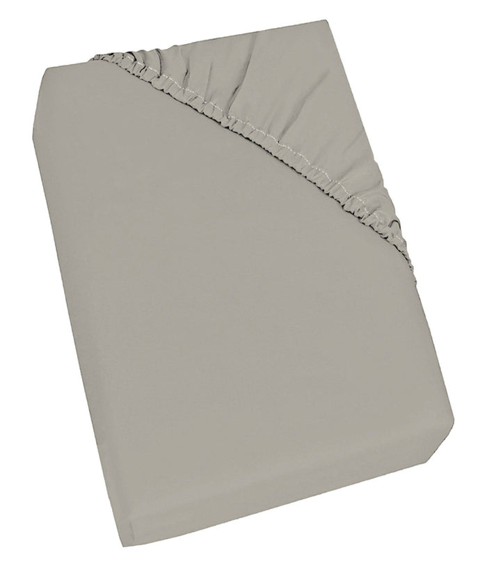 Lenzuolo Sotto Singolo con Angoli ed Elastico Tinta Unita Grigio Chiaro