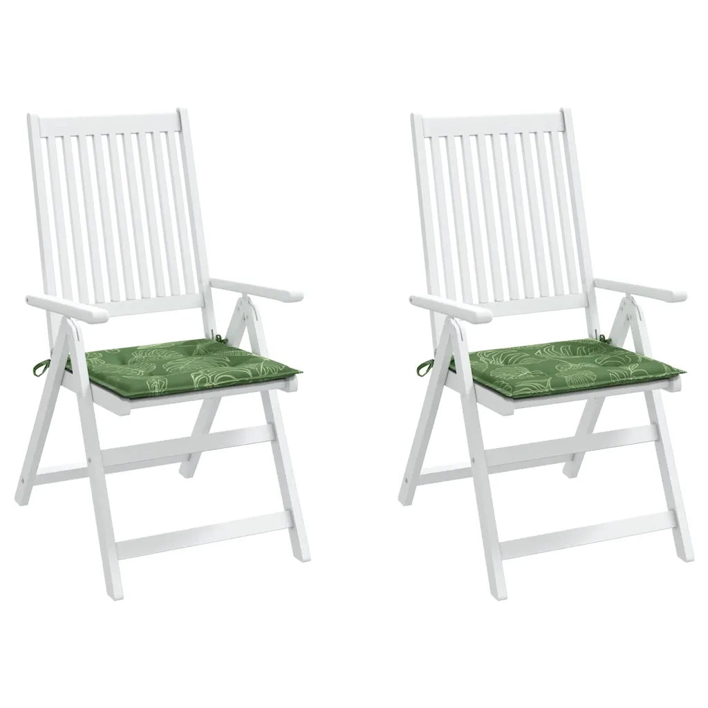 Cuscini per Sedia 2 pz Motivo a Foglie 50x50x4 cm in Tessuto 361089