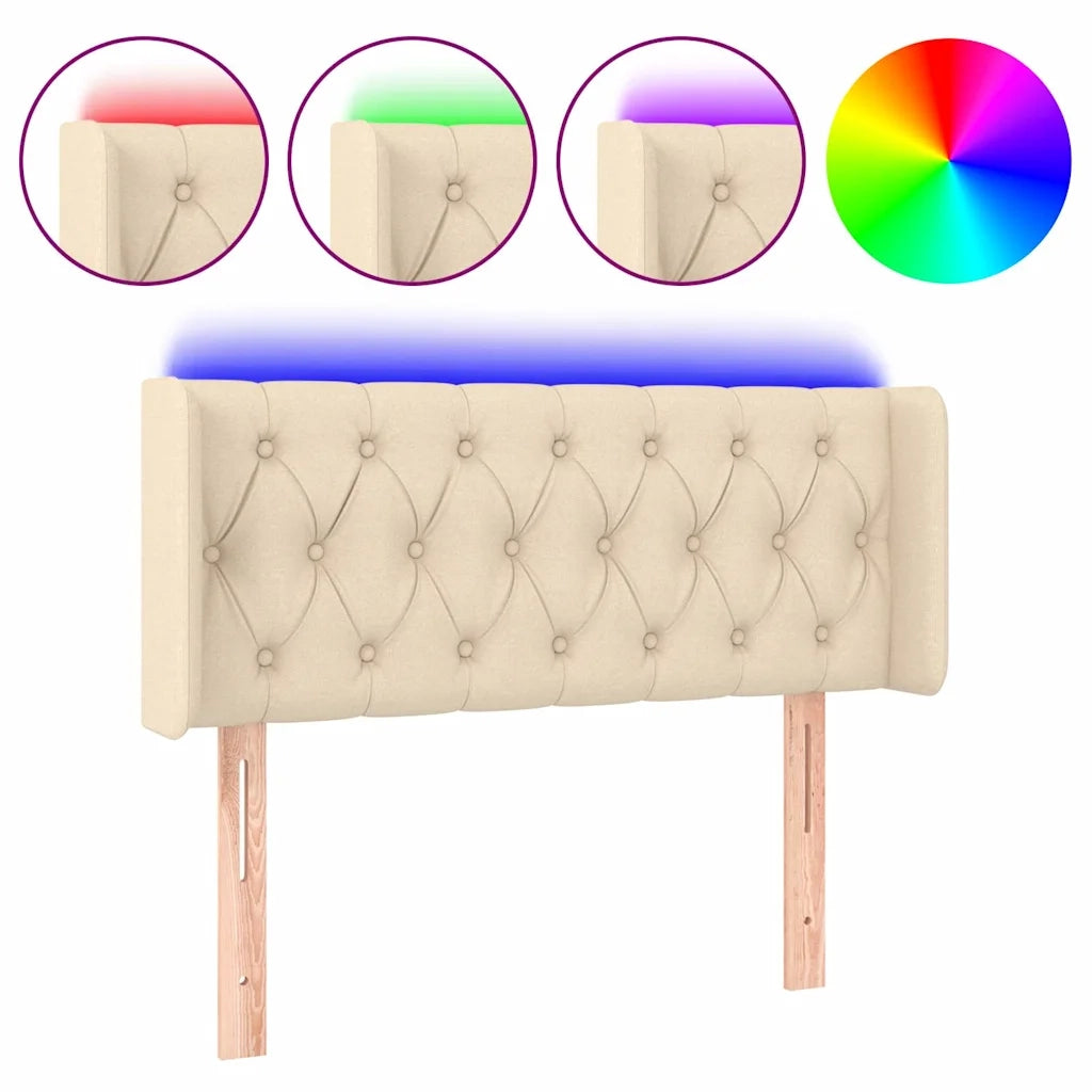 Testiera a LED-Testata con LED Crema 103x16x78/88 cm in Tessuto 882030