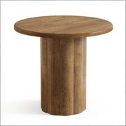 Scrivania rotonda per 2 a 4 persone con piano da 3 cm; per ufficio e sala riunioni; in MDF; marrone; 80 × 80 cm