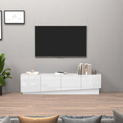 WHOUS Mobile porta TV Vela con 4 ante colore bianco lucido 180x35x45,4 cm
