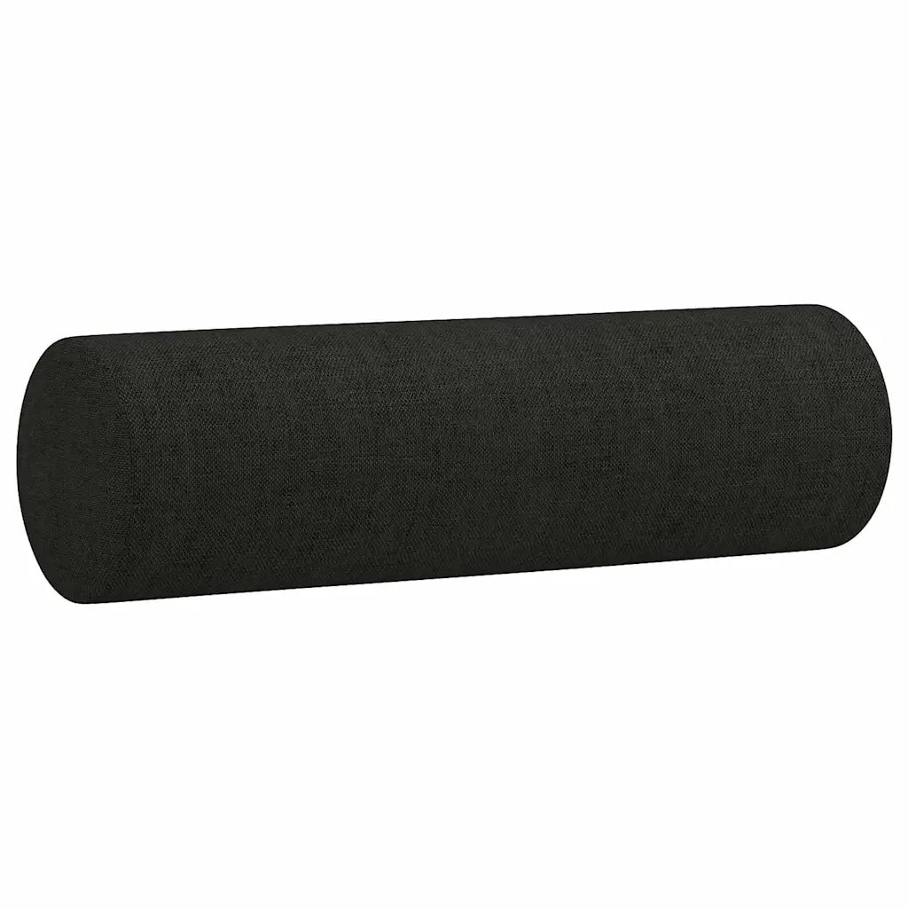 Set Divani 3 pz con Cuscini Nero in Tessuto