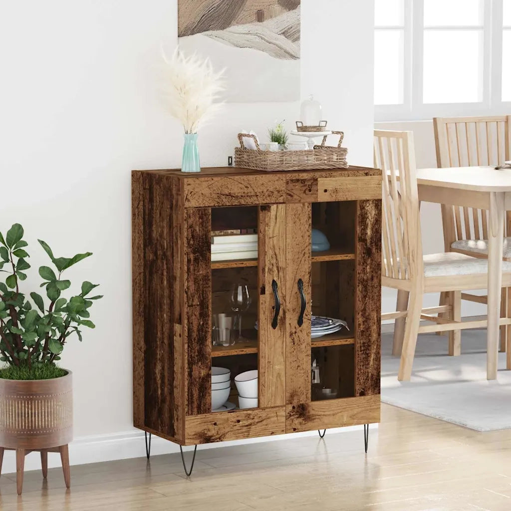 Credenza | Madia | Buffet da pranzo | Armadio da pranzo Legno vecchio 69,5 x 34 x 90 cm Legno multistrato
