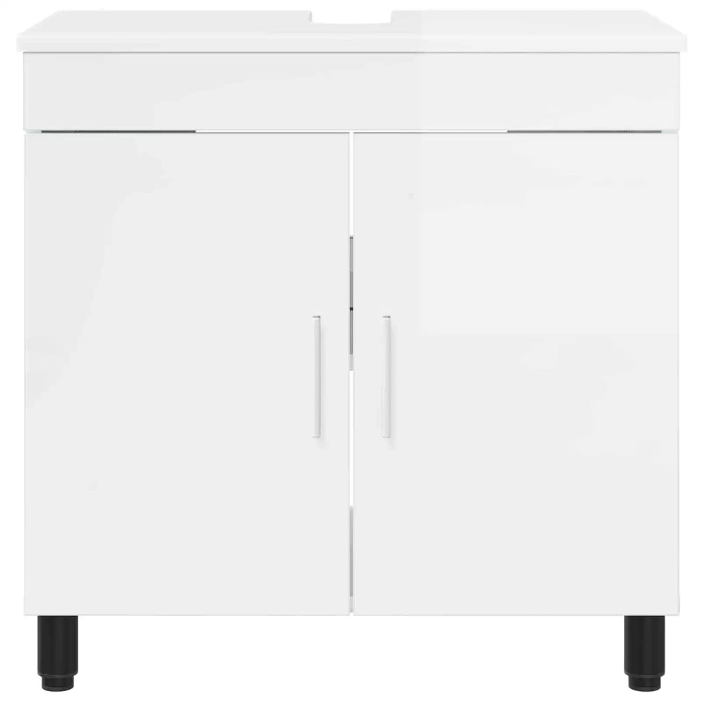 Mobiletto da bagno Bianco Lucido 60 x 35 x 60 cm
