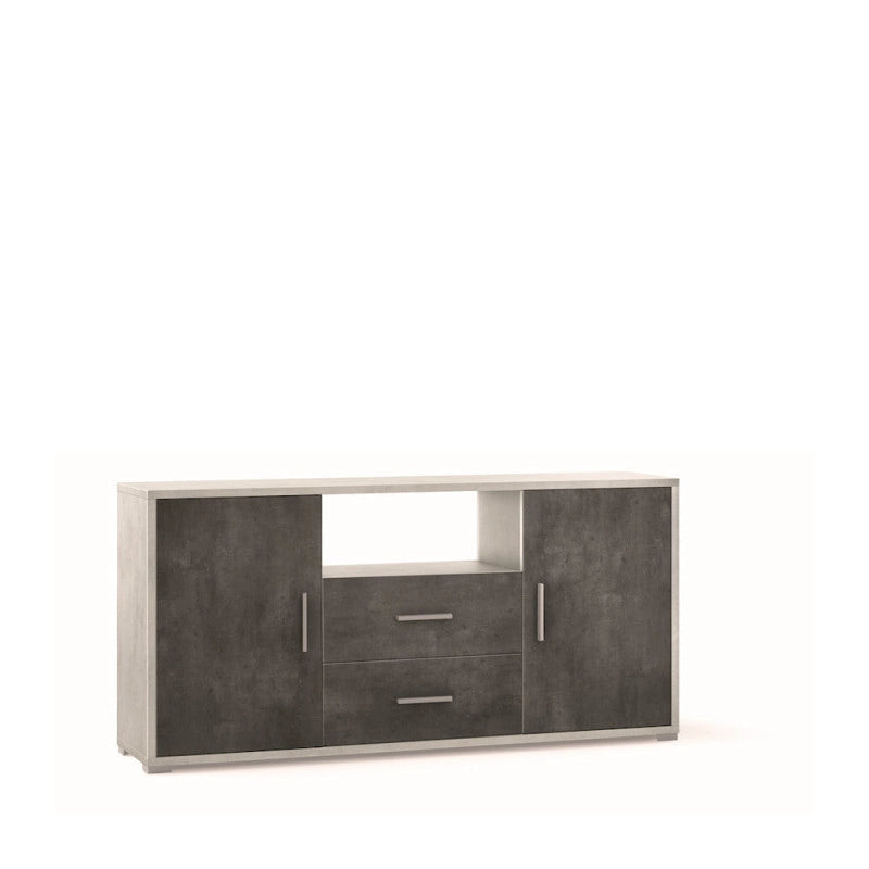 Mobile 2 Ante 2 Cassetti Kit Ossido Bianco cm 174x41x84h - Sarmog