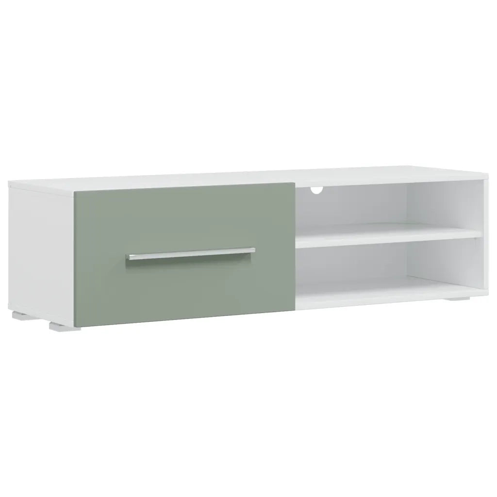 Mobile TV 5 pz con Illuminazione a LED Verde Oliva Truciolato 3324232