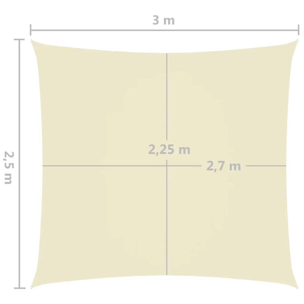 Vela ombreggiante/ombrellone rettangolare in tessuto Oxford 2,5 x 3 m crema 02_0009551