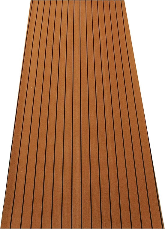 Mat di prua in EVA 240*90*0.5cm - Pavimento in schiuma di teak per imbarcazioni - Mat di prua autofissante - Marrone