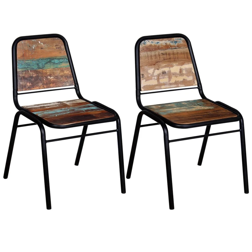 Sgabelli da Bar 2 pz in Legno Massello di Recupero cod mxl 11898