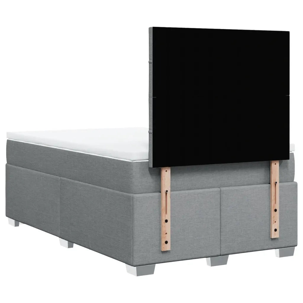 Giroletto a Molle con Materasso Grigio Chiaro 120x200cm Tessuto