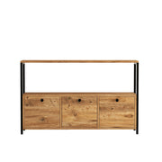 Credenza in legno "Nero" - 120 x 30 x 75 cm - Pino nero Atlantic