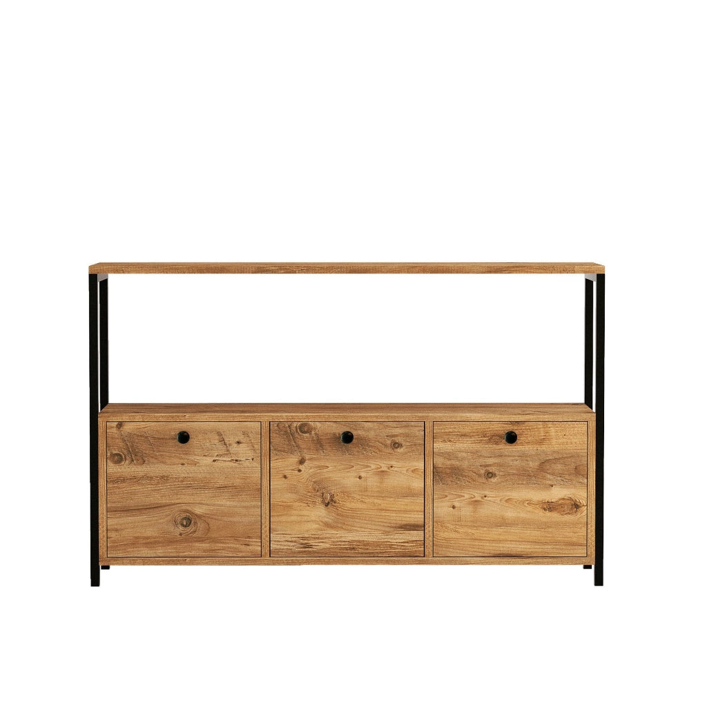 Credenza in legno "Nero" - 120 x 30 x 75 cm - Pino nero Atlantic