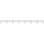 Recinzione da Giardino con Punta a Lancia in Acciaio 1172x60 cm Nero 277599