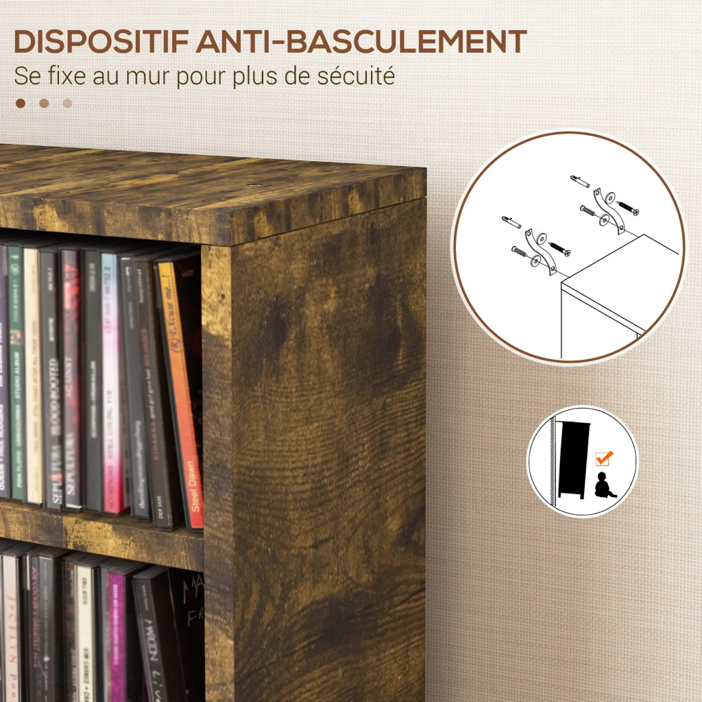 Libreria a colonna in legno ¨C Xylo ¨C 2 pezzi 12 scomparti marrone 21x22,5x88,5 cm