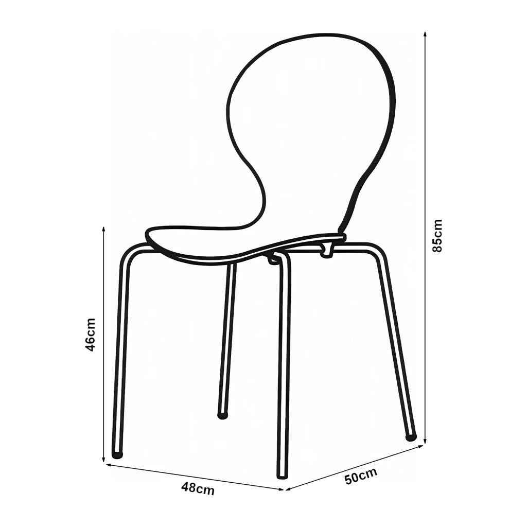 Set di 4 sedie da pranzo 85 x 48 x 50 cm design moderno robuste bianche 03_0009816