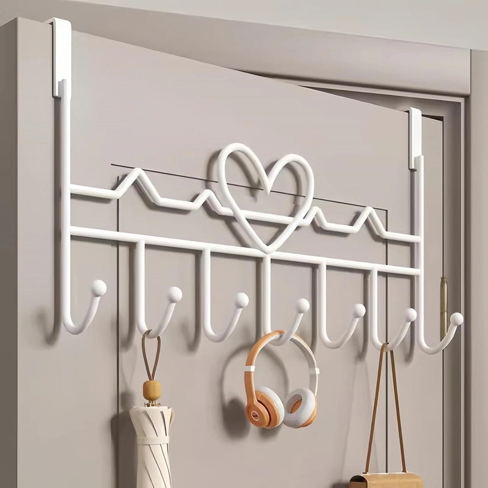 Trade Shop - Appendiabiti Da Porta Forma Cuore Ganci Per Cappotti Asciugamani Borse Organizzatore Casa -