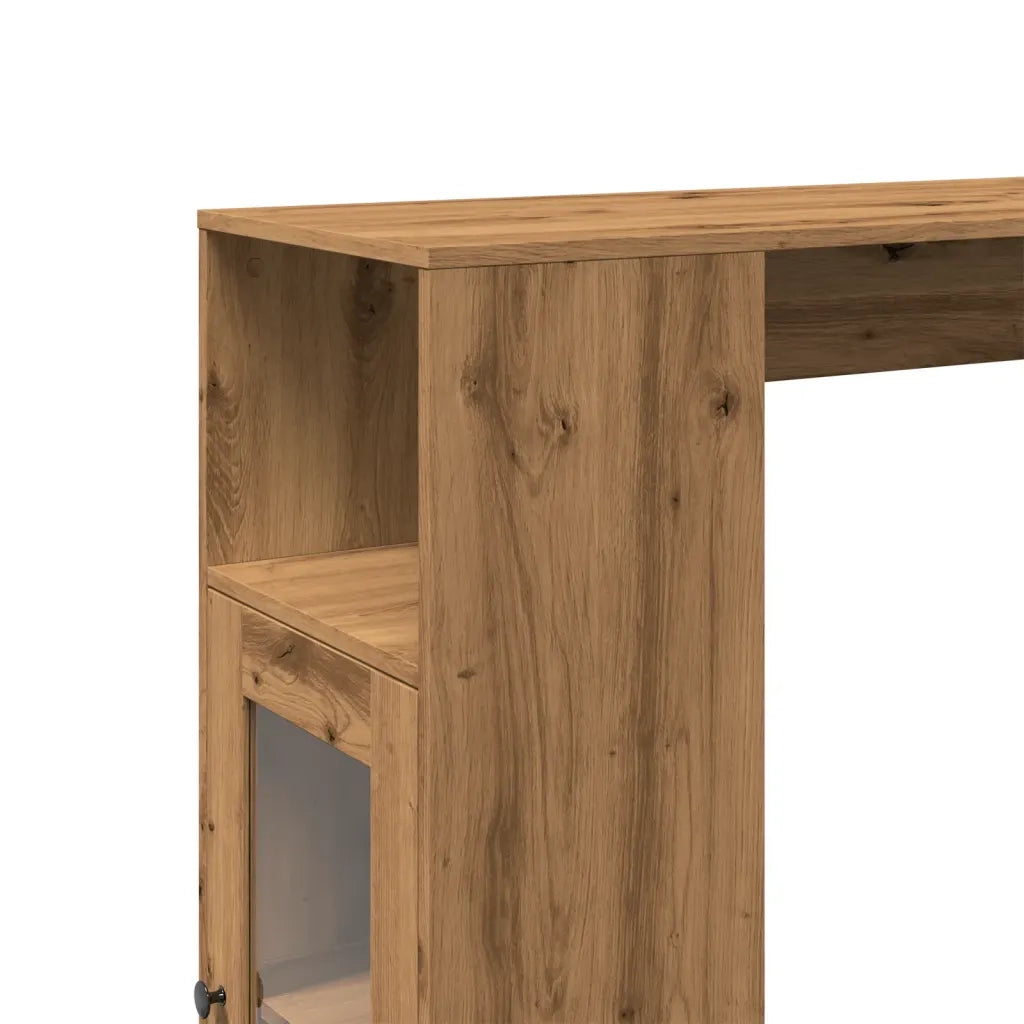 Tavolo Bar con Rastrelliera Rovere 101x40x103,5 cm Multistrato
