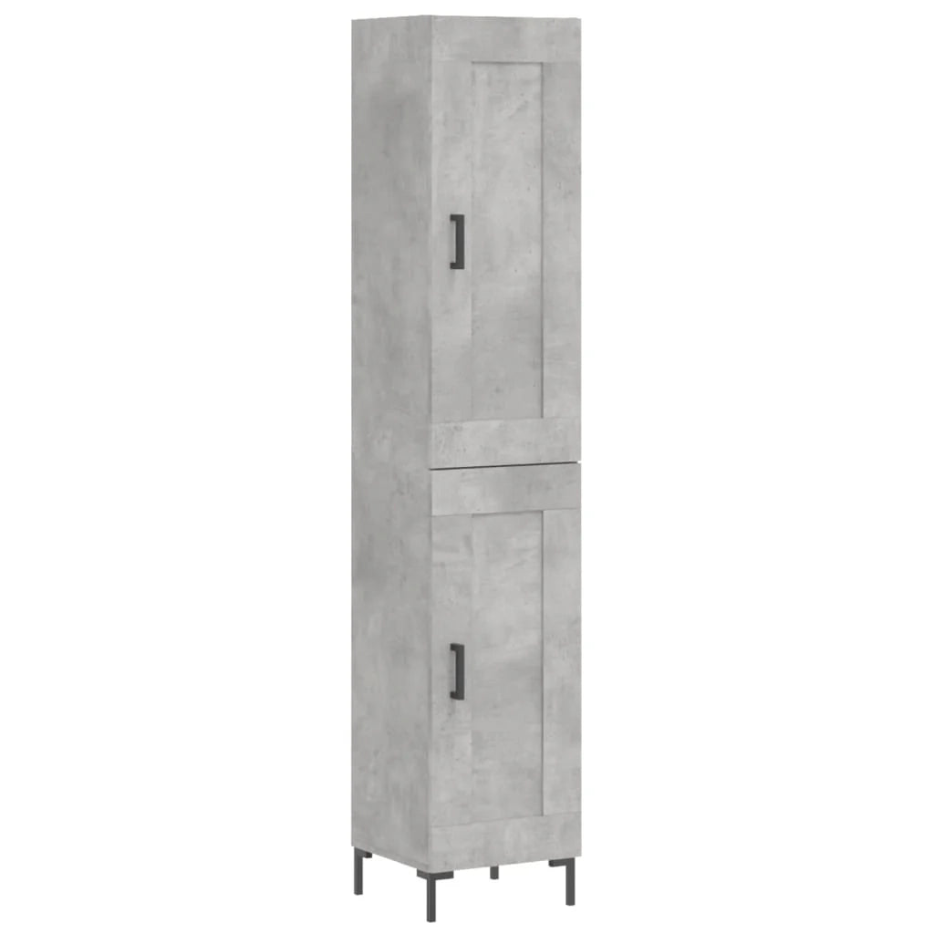 Buffet credenza cassettiera mobiletto mobile contenitore organizer per cucina soggiorno salotto alto 34,5 x 34 x 180 cm legno ingegnerizzato grigio 02_0034346