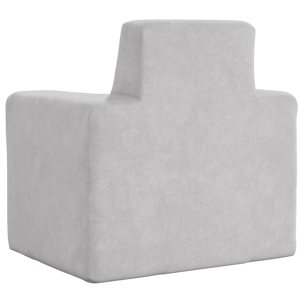 Divano per Bambini-Sofa-Divanetto Grigio Chiaro in Morbido Peluche 419240