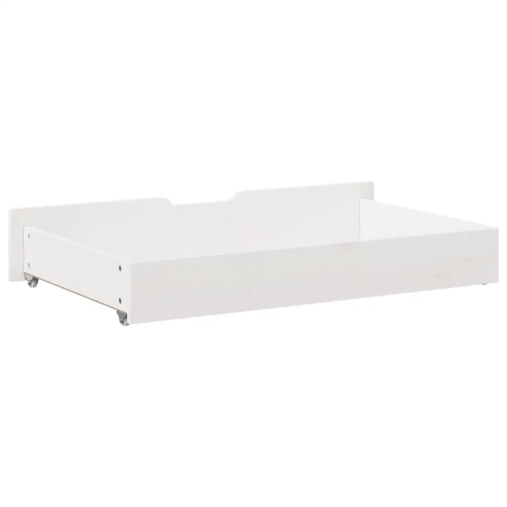 vidaXL Cassettoni da Letto 2 pz Bianchi 90x55x17cm Legno Massello Pino