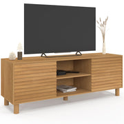 IDMarket - Mobile TV JULIE 140 cm con 2 ante a doghe color rovere