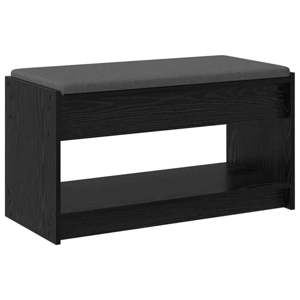 Panca per ingresso con cuscino Rovere Nero 83 x 38 x 45 cm 891577