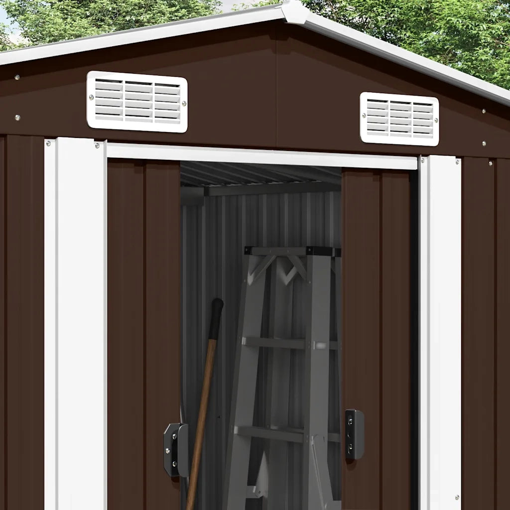 Capanno da Giardino 257x489x181 cm in Metallo Marrone cod mxl 43029