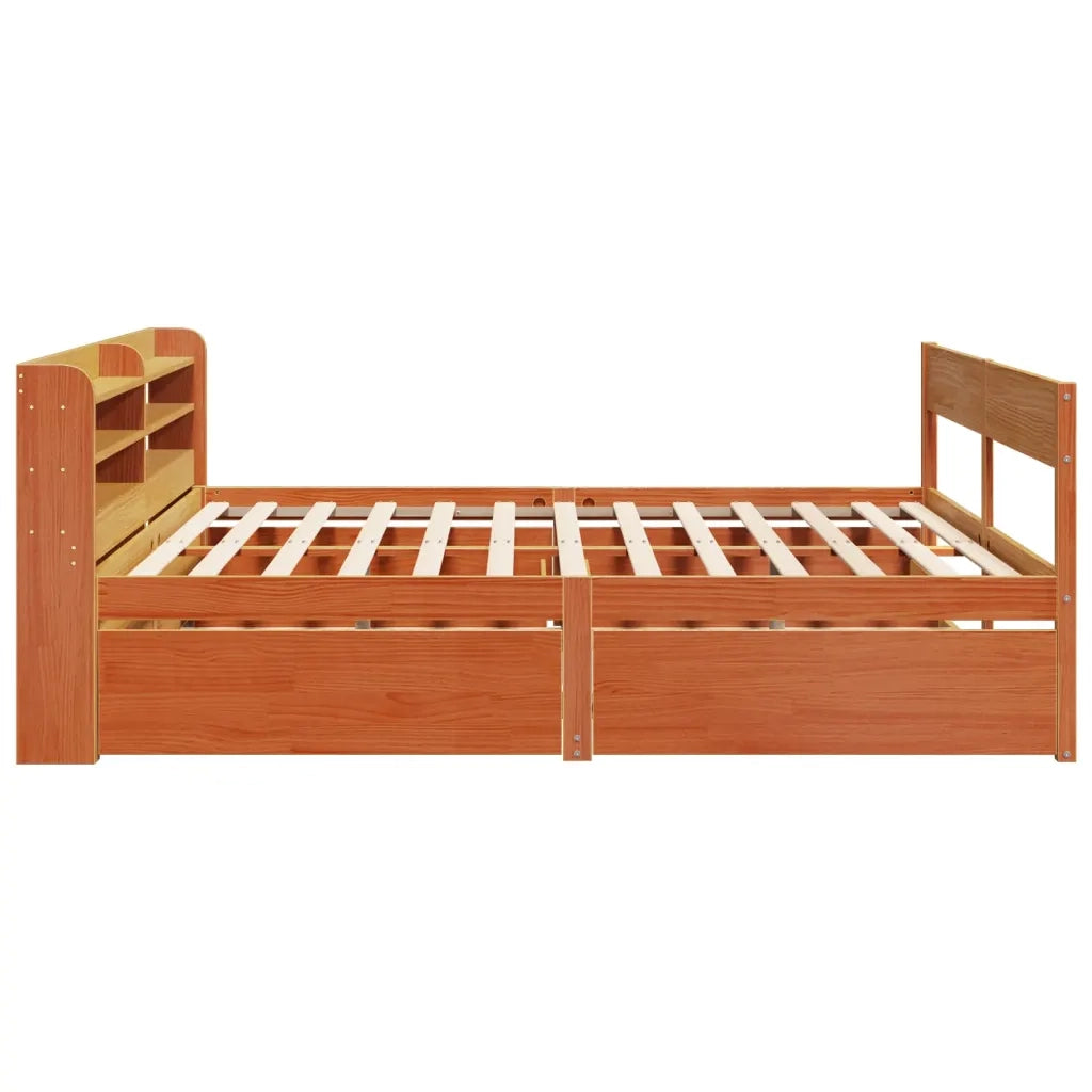 Letto senza Materasso Marrone Cera 180x200 cm in Legno di Pino