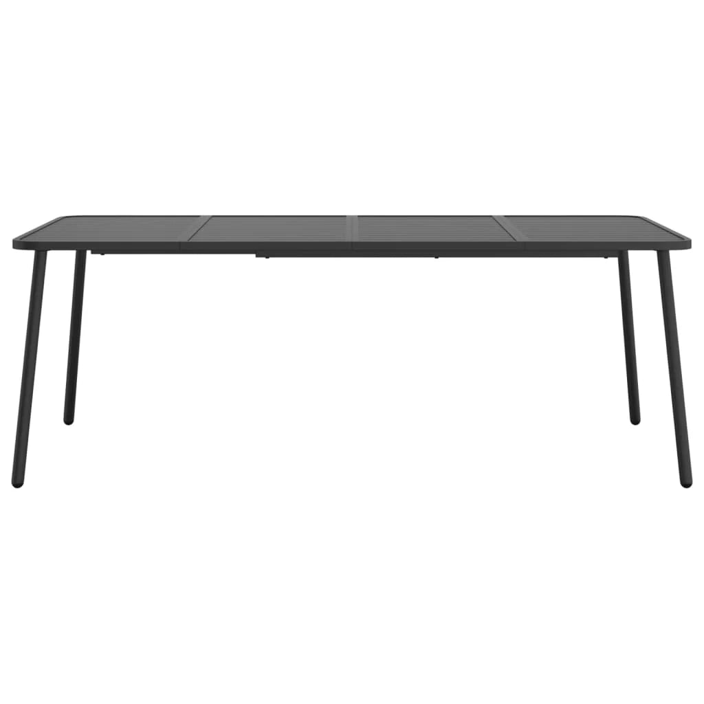 Set da pranzo da giardino per esterni in acciaio antracite da 11 pezzi 02_0013570