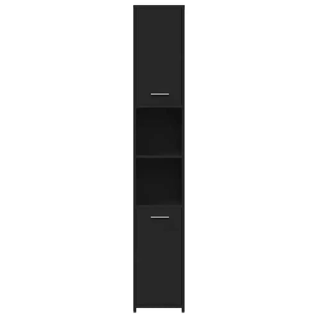 Mobile da Bagno | Armadio da bagno Nero 30x30x183,5 cm in Legno tecnico