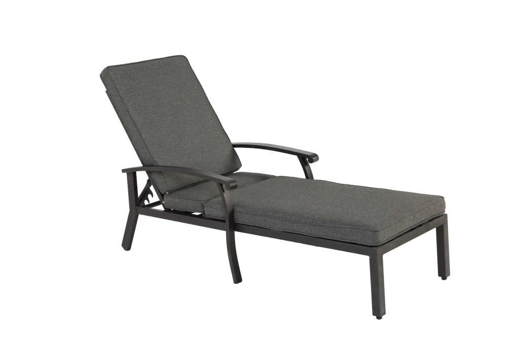 Chaise Longue da Giardino con Cuscini ¨C MINIMAL ¨C Alluminio, Grigio