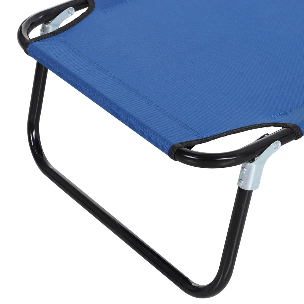 Sdraio da giardino con schienale regolabile struttura in acciaio colore blu dimensioni standard resistente e confortevole per balcone terrazzo e esterni