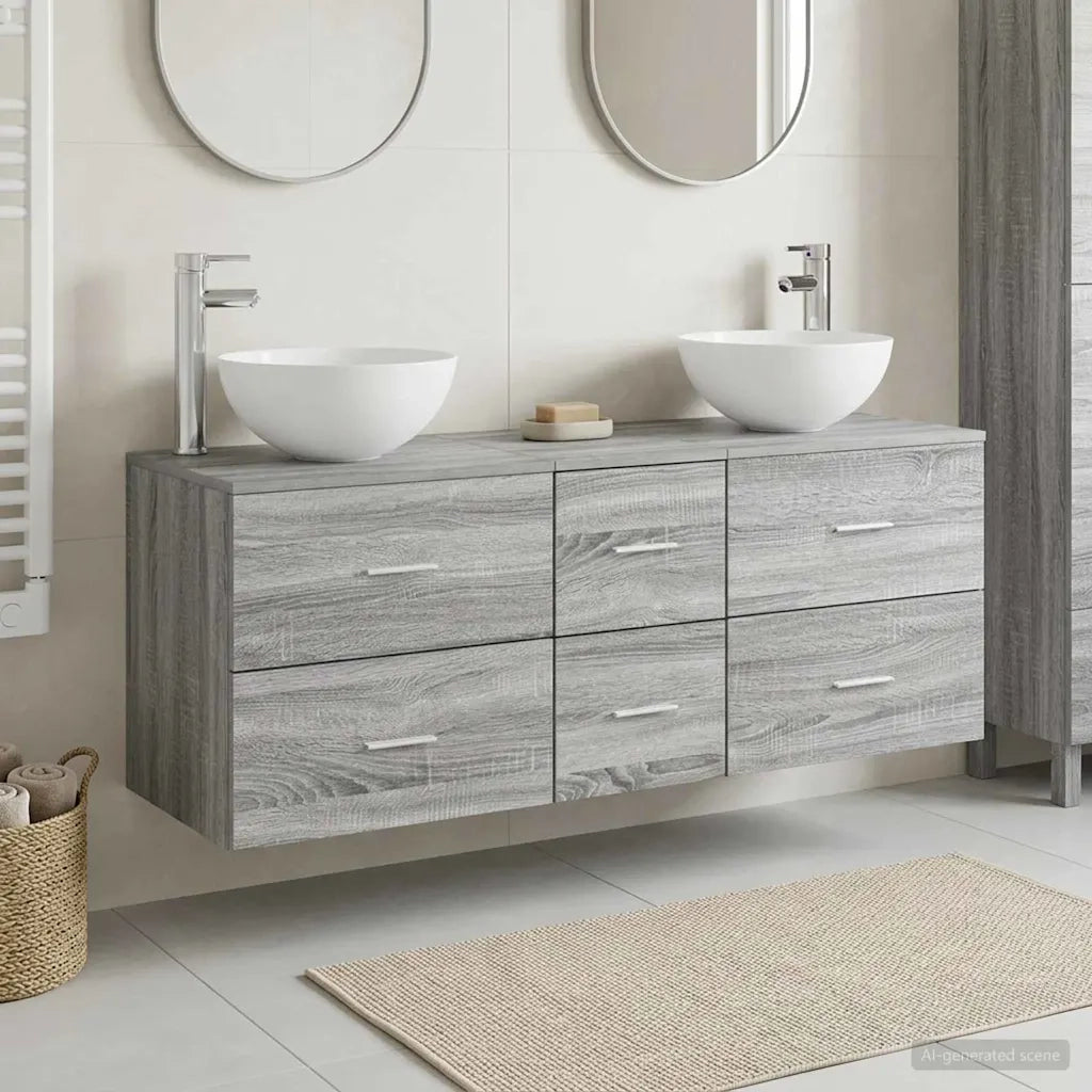 Set di Armadi da Bagno 3 pz Sonoma grigio 49,5 x 35 x 63 cm 3405800