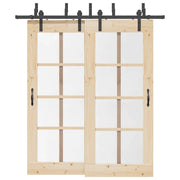 vidaXL Kit di Binari per Porte Scorrevoli 200 cm Acciaio Nero
