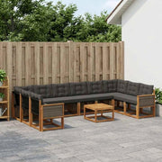 Set di divani da esterno 11 pz Naturale e Nero 3382252