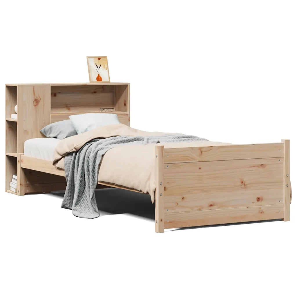 Giroletto con Libreria senza Materasso 75x190 cm in Legno Pino 3322447