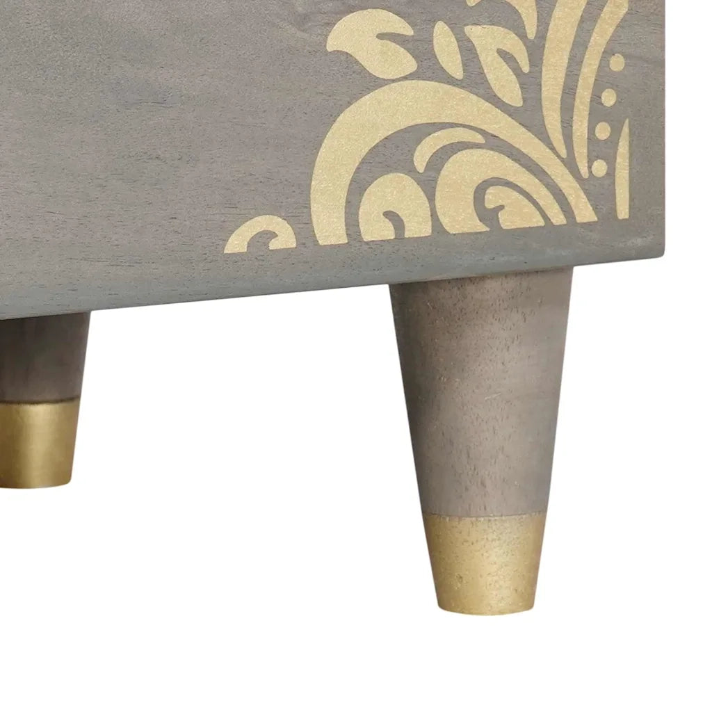 Armadio da Notte Grigio 50 x 33 x 62 cm Legno di mango massello 4018781