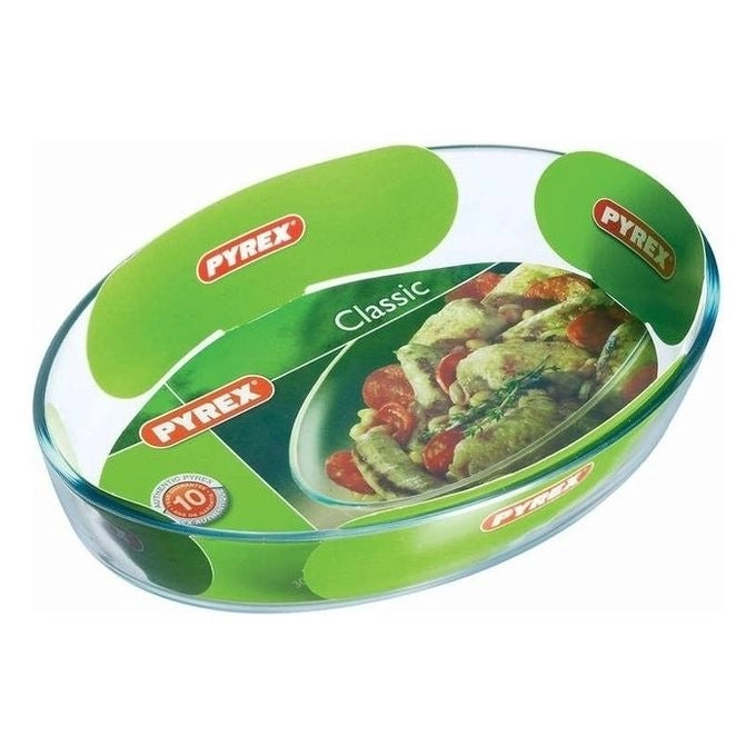 Pyrex 345B000-5014 Essentials Teglia Ovale in Vetro Borosilicato 30x21 cm 2.2 L Resistente -40°C 300°C Lavastoviglie Forno Microonde Freezer