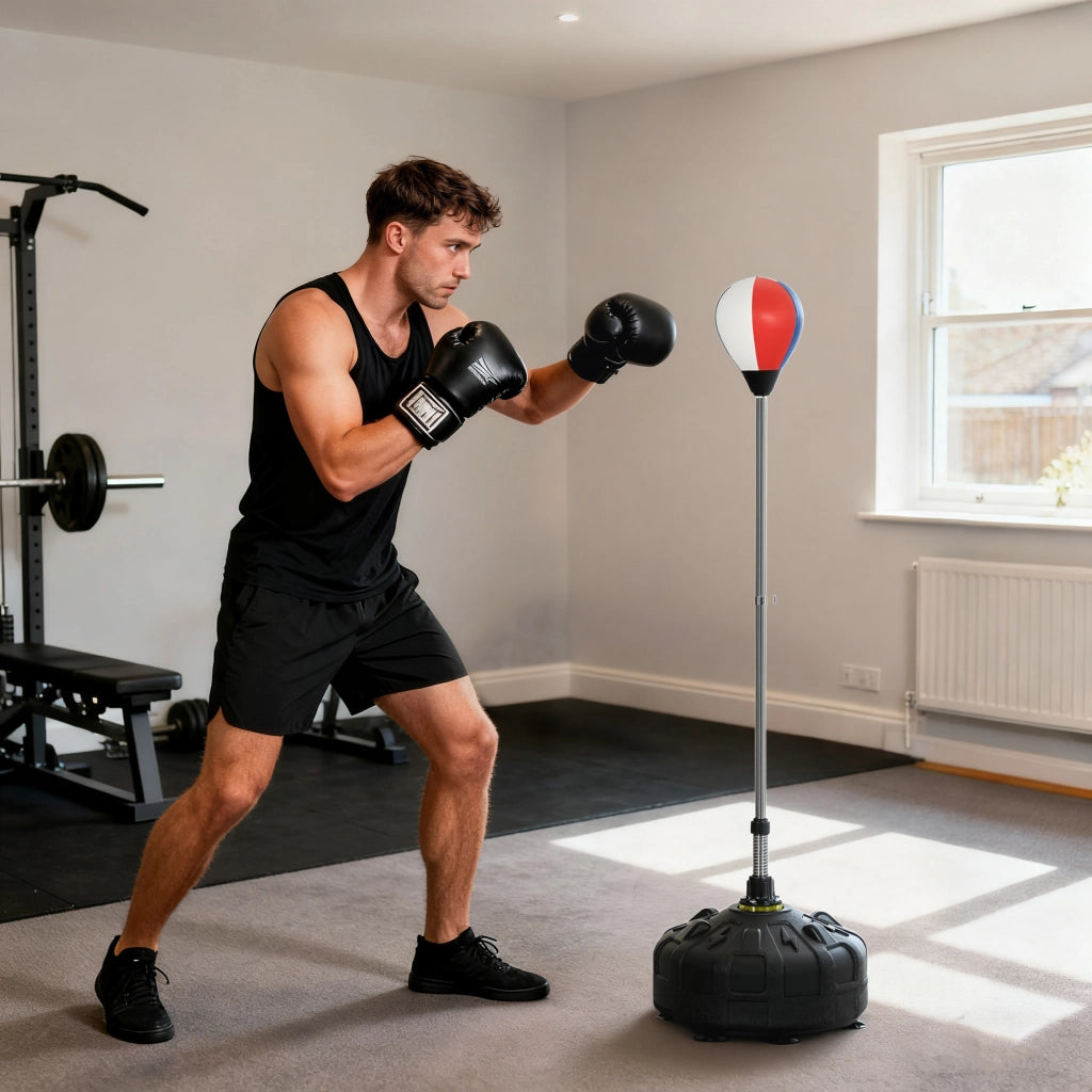 Sacco da boxe su piede con base zavorrata ¨C zephmum ¨C 48x48x147 cm nero